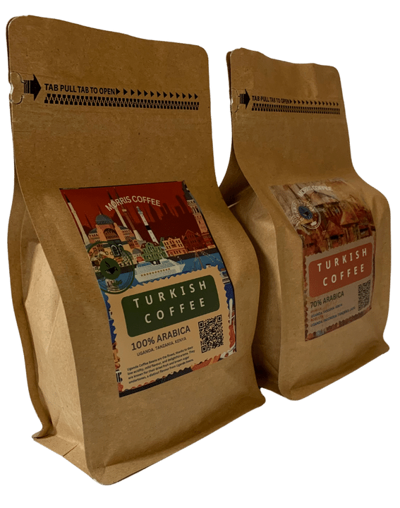 قهوه ترک دو بسته ای 70 و 100 درصد عربیکا